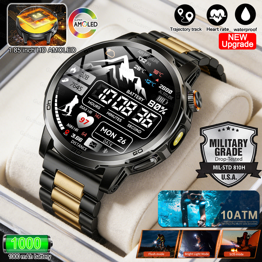 Outdoor Adventure World - New Military Adventure Smartwatch Men 1000mAh