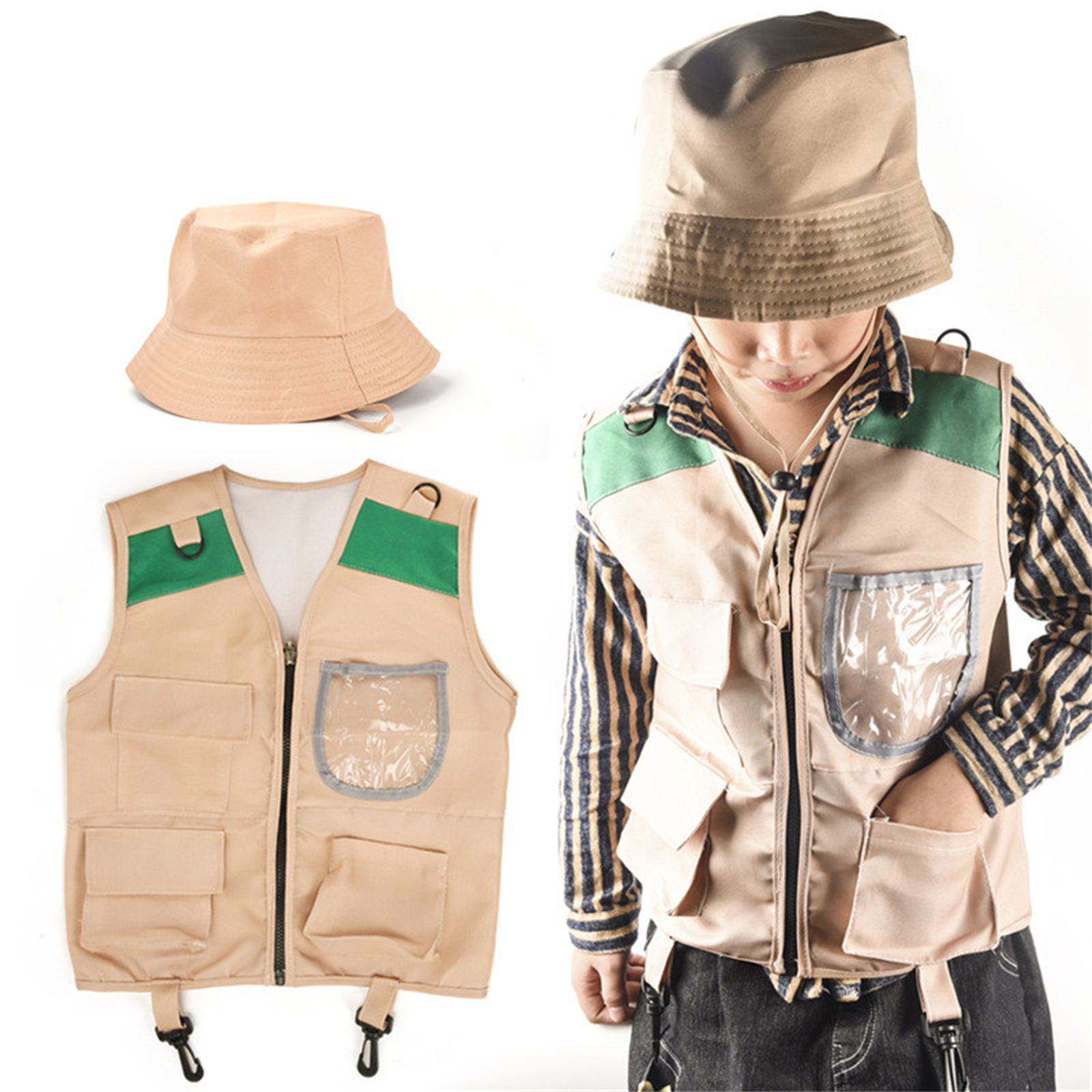 Outdoor Adventure For Kids - Outdoor Children'S Adventure Suit Khaki Vest