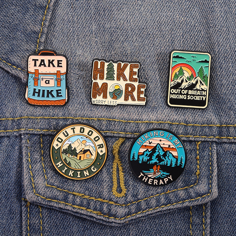 Outdoor Adventure Friends - 5pcs/set Outdoor Hiking Enamel Pins Go