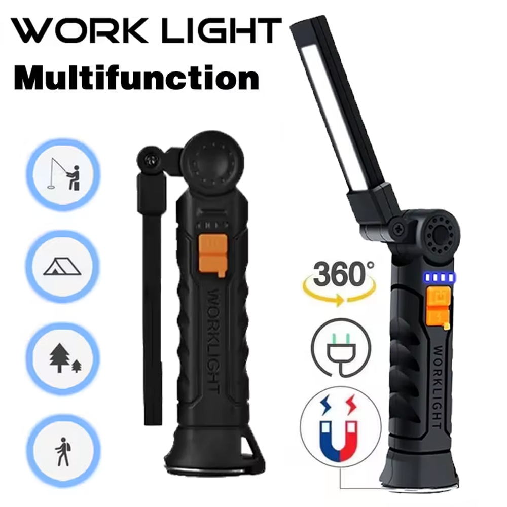 Outdoor Adventure Trips - Portable COB LED Flashlight USB Rechargeable