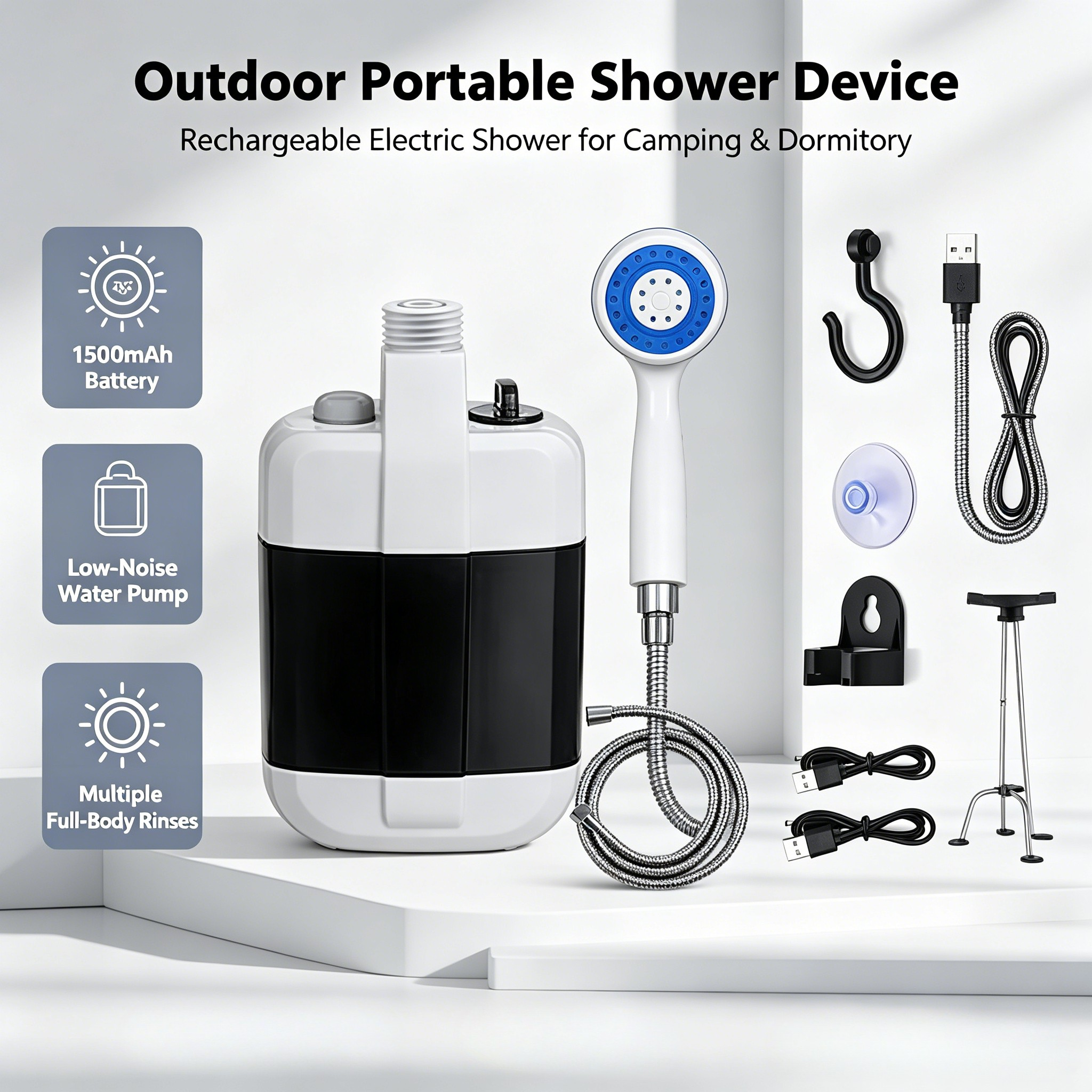 Outdoor Adventure Trips - USB Rechargeable Portable Electric Shower Pump