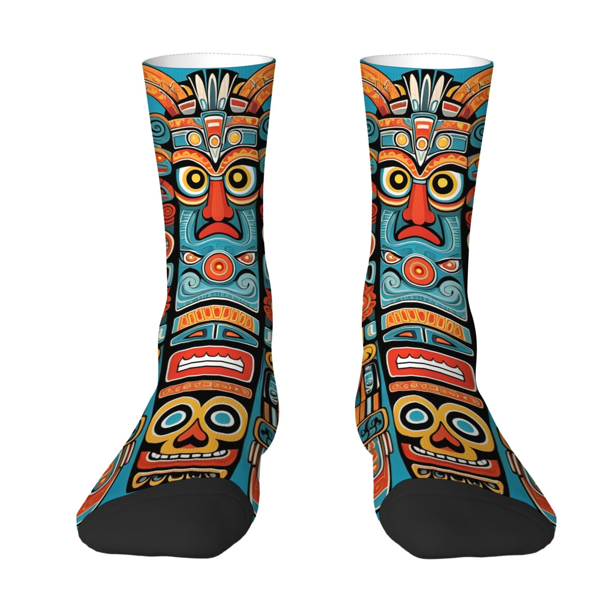 Outdoor Adventure Youtube - Folk Art Totem Tikki Pillar Print