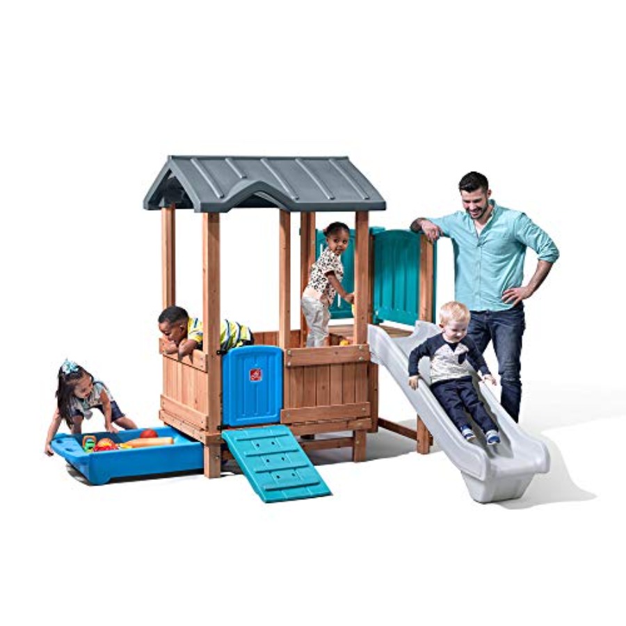 Outdoor Adventure For Kids - Woodland Adventure Playhouse & Slide, Kids