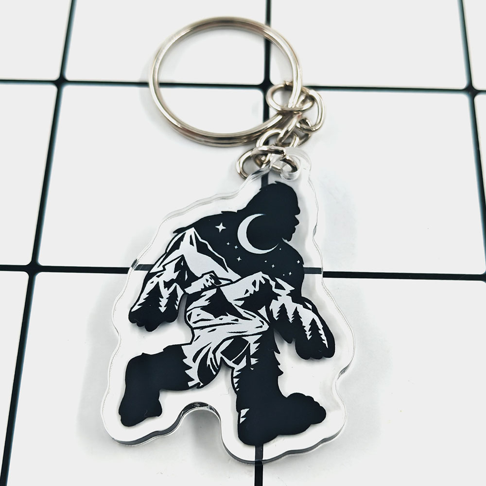 Outdoor Adventure Backpack - Sasquatch Starry Sky Plastic Keychain Snow