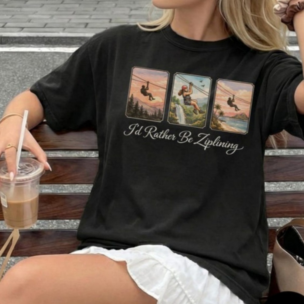 Outdoor Adventure Ziplines & Waterfall Puerto Vallarta - I'd Rather Be Ziplining T-Shirt Adventure