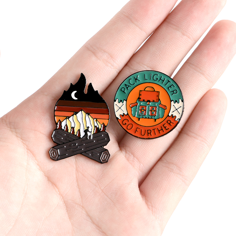 Outdoor Adventure Friends - Outdoors Bonfire Enamel Pin Custom Camping