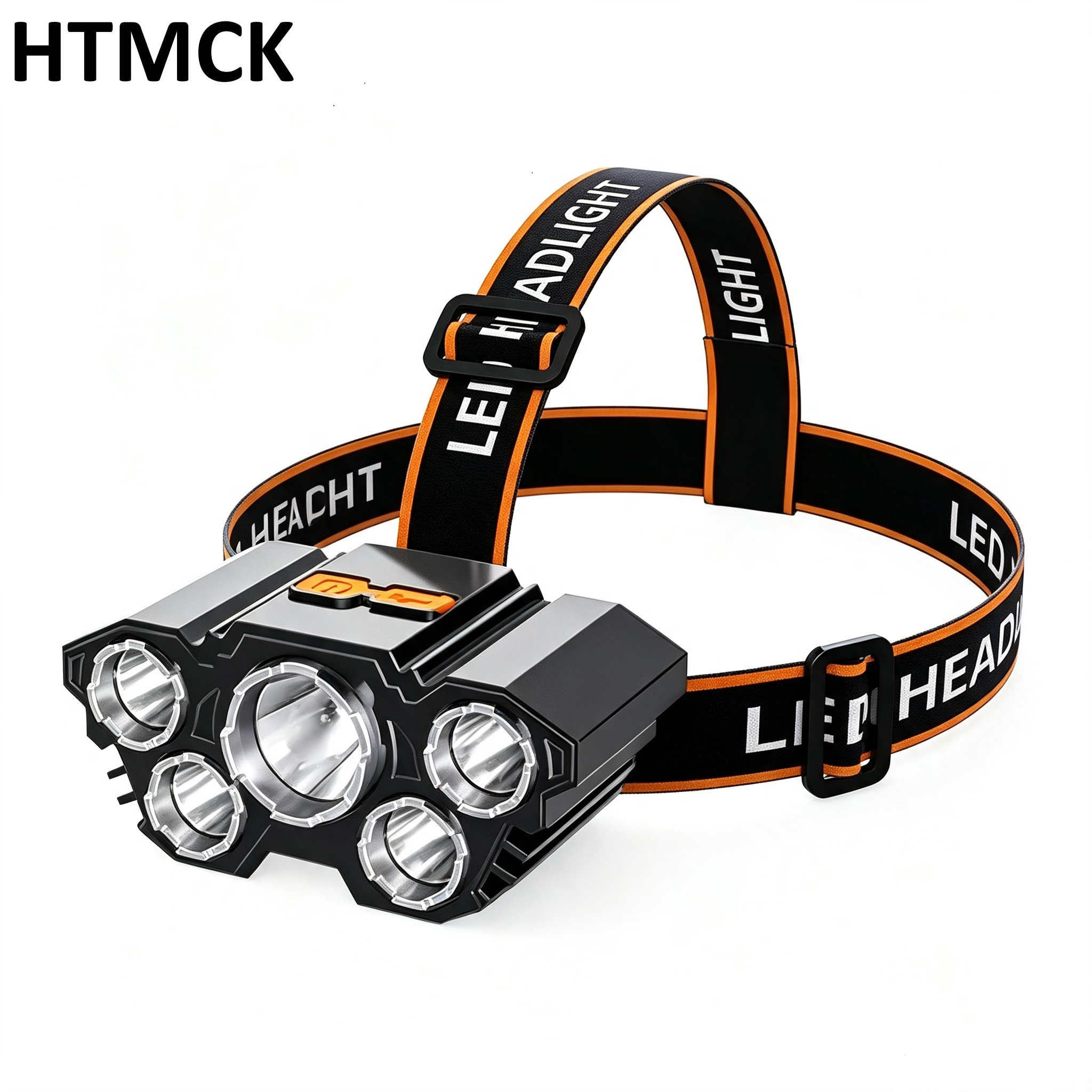 Headlamp Waterproof Rechargeable - HTMCK LED Five-Headed Fishing Light USB