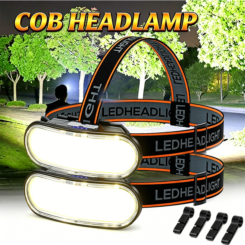 Headlamp Waterproof Rechargeable - Powerful COB LED Headlamp Type-c Rechargeable