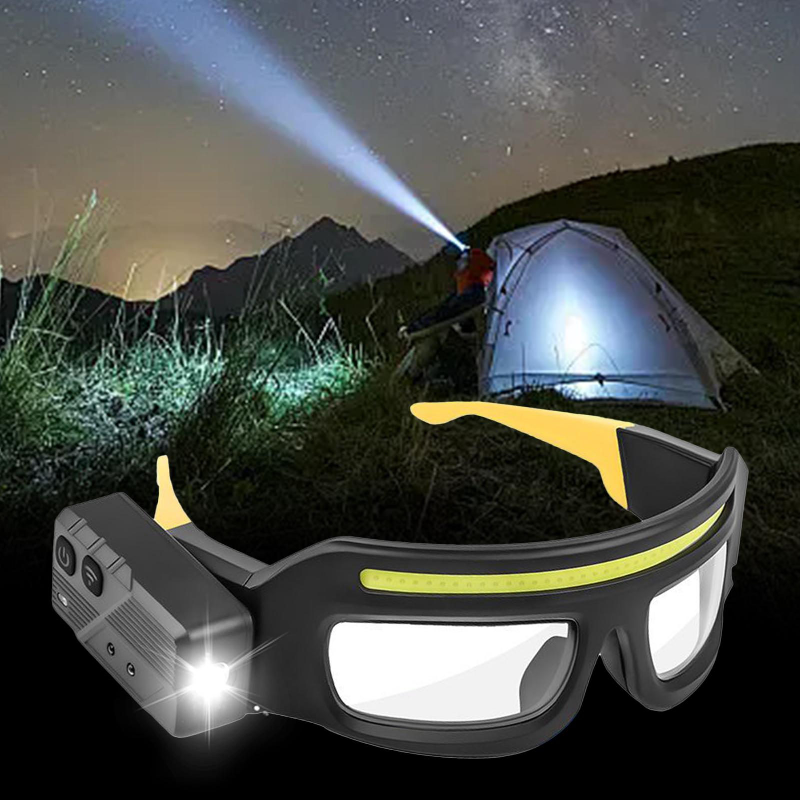 Headlamp Waterproof Rechargeable - LED Headlamp Safety Glasses IPX4 Waterproof