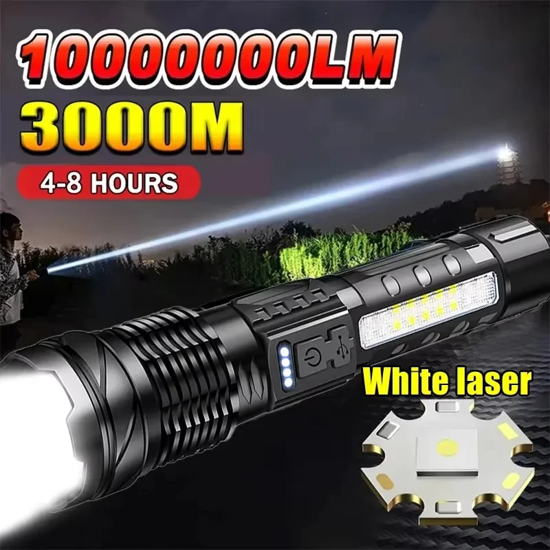 Outdoor Adventure Trips - Powerful LED Flashlight Battery Display USB