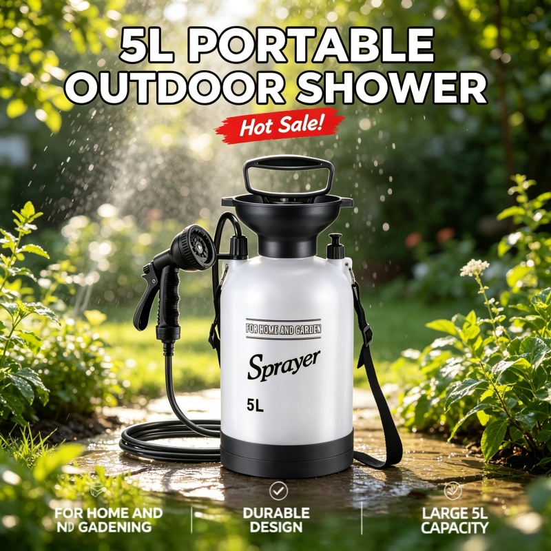 Outdoor Adventure Trips - 5L Portable Camping Shower Manual Pressure