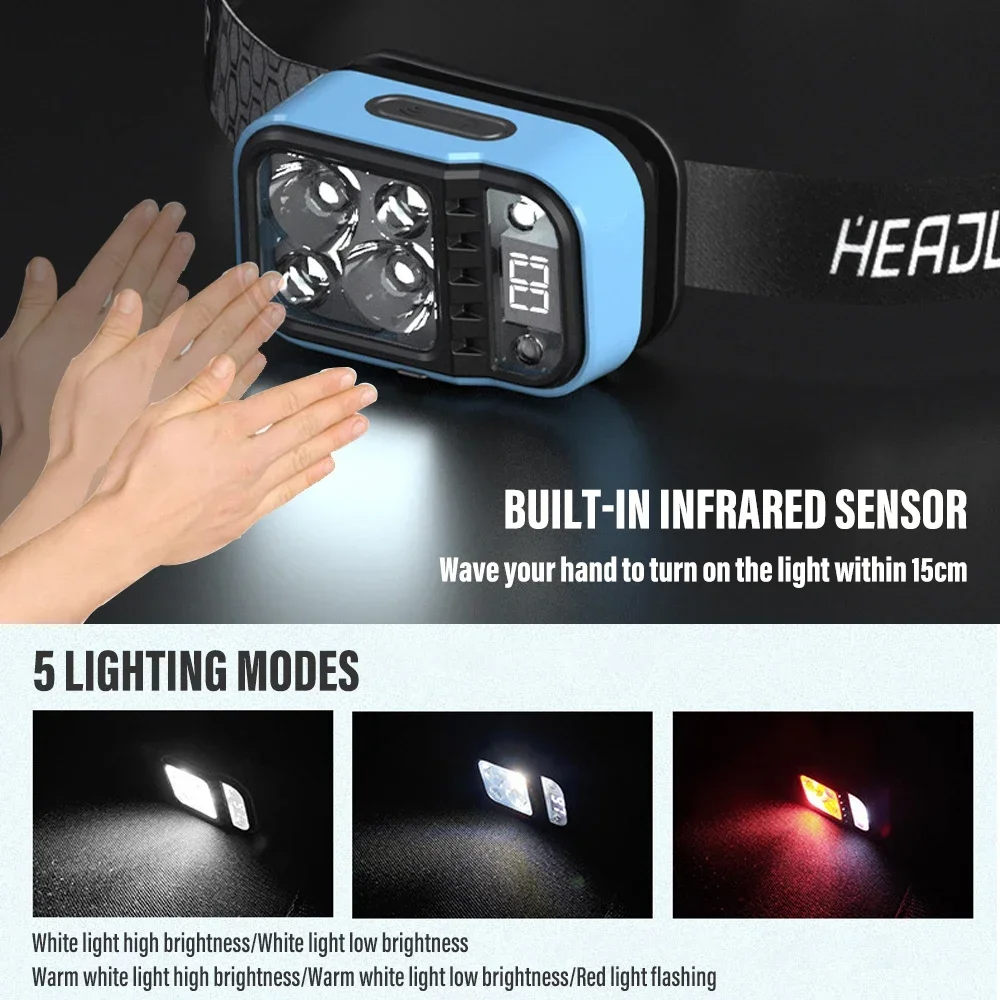 High Power Rechargeable LED He - Headlamp Waterproof Rechargeable 评论和价格