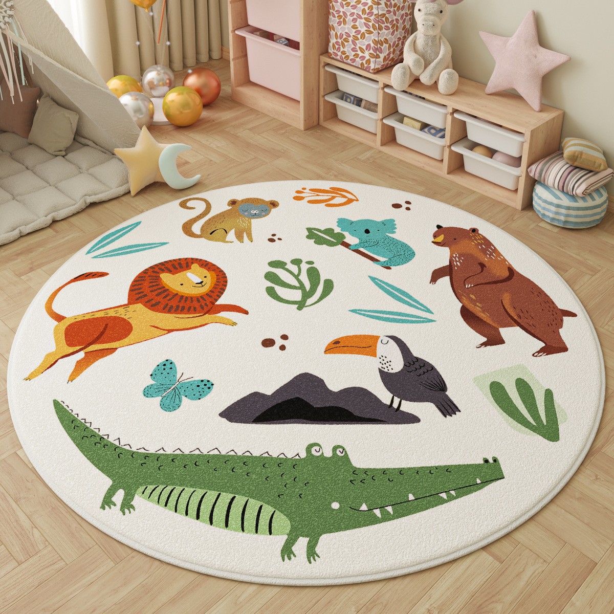 Fun in the Park Kids Round Rug - Outdoor Adventure For Kids 评论和价格