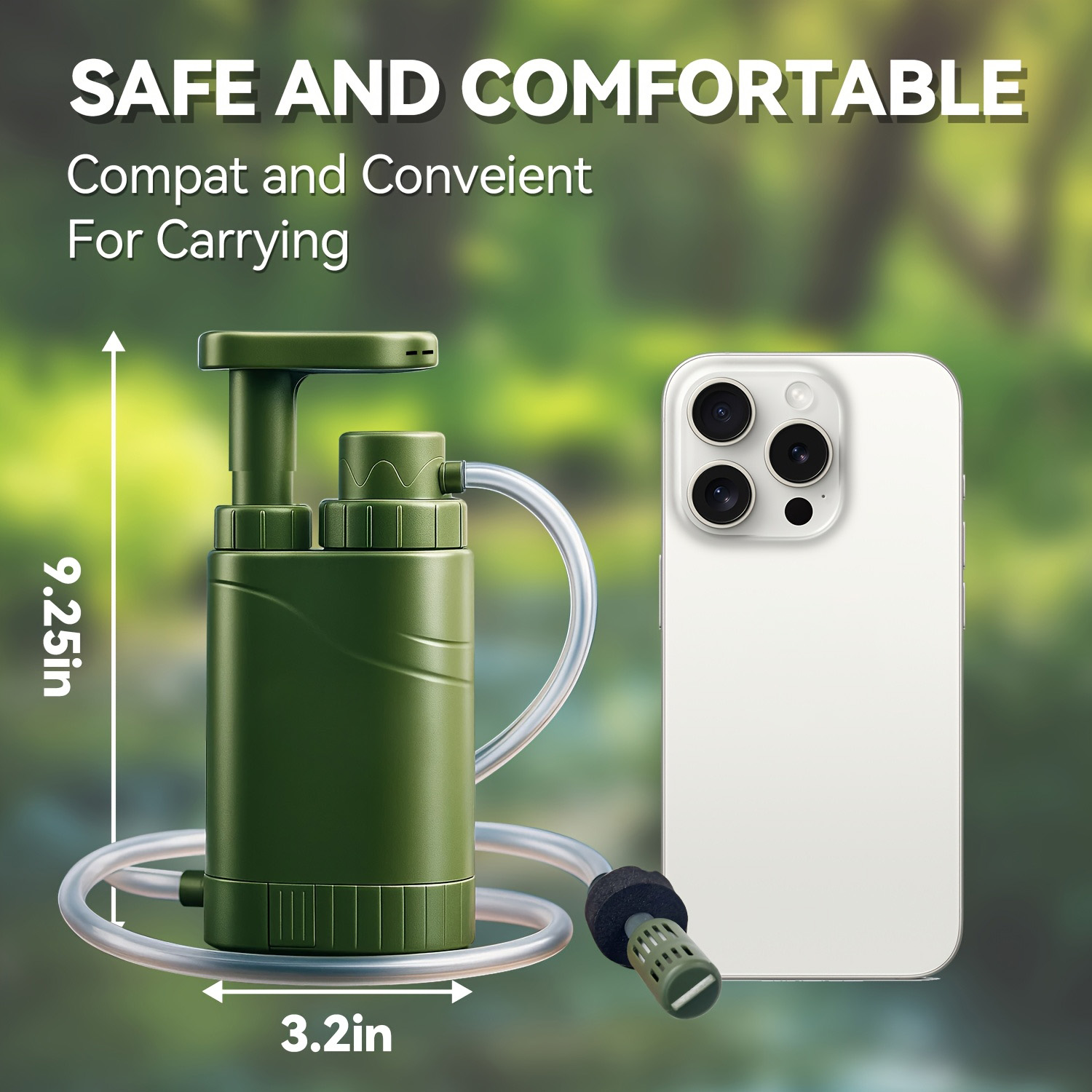 Portable Water Purifier Pump w - Outdoor Adventure Backpack 评论和价格