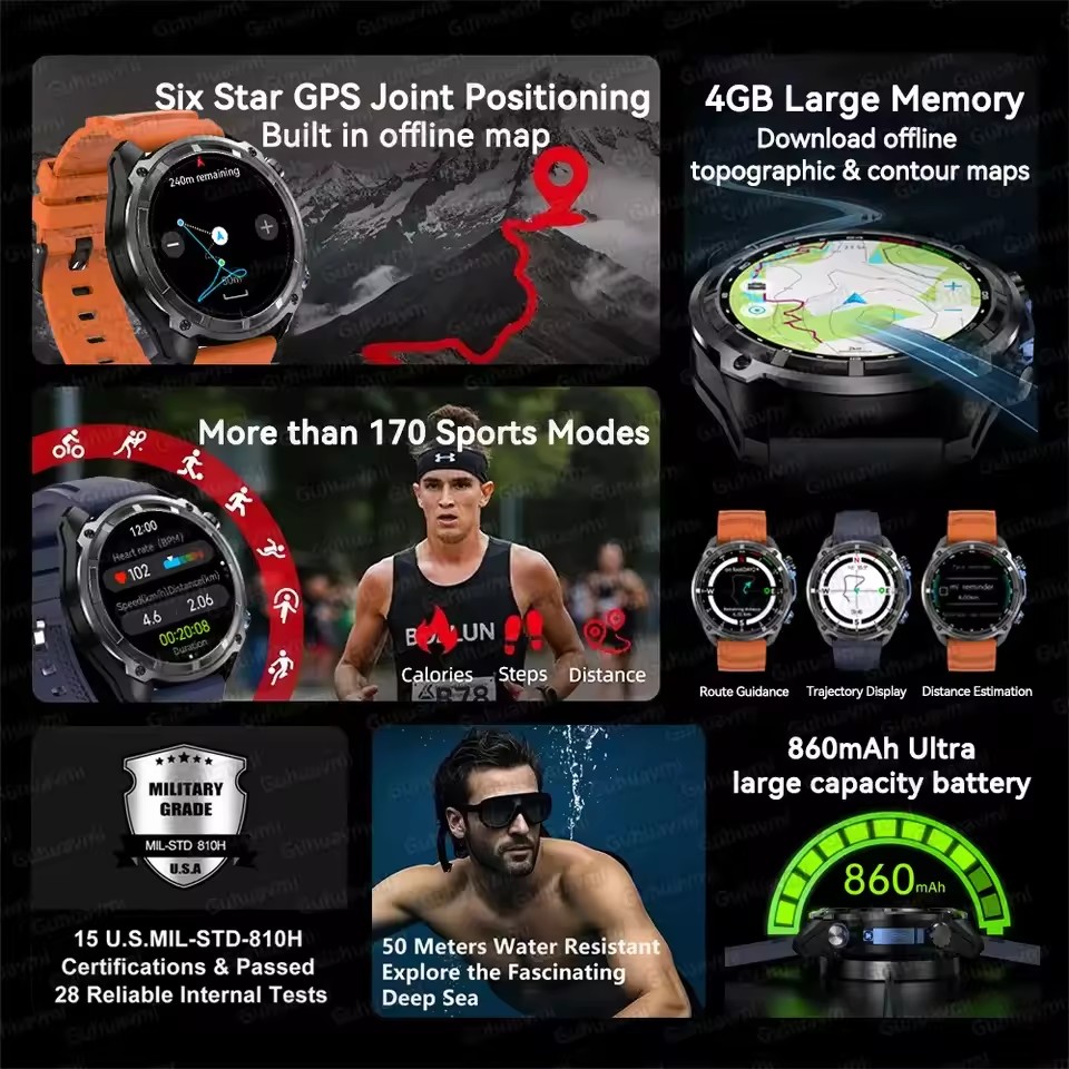 New Adventure GPS Men Smart Wa - Outdoor Adventure World 评论和价格