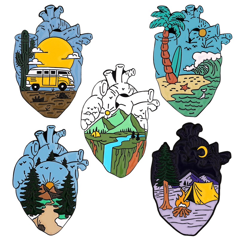 Adventure Heart Enamel Pins De - Outdoor Adventure Friends 评论和价格