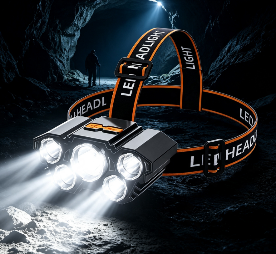 HTMCK LED Five-Headed Fishing  - Headlamp Waterproof Rechargeable 评论和价格