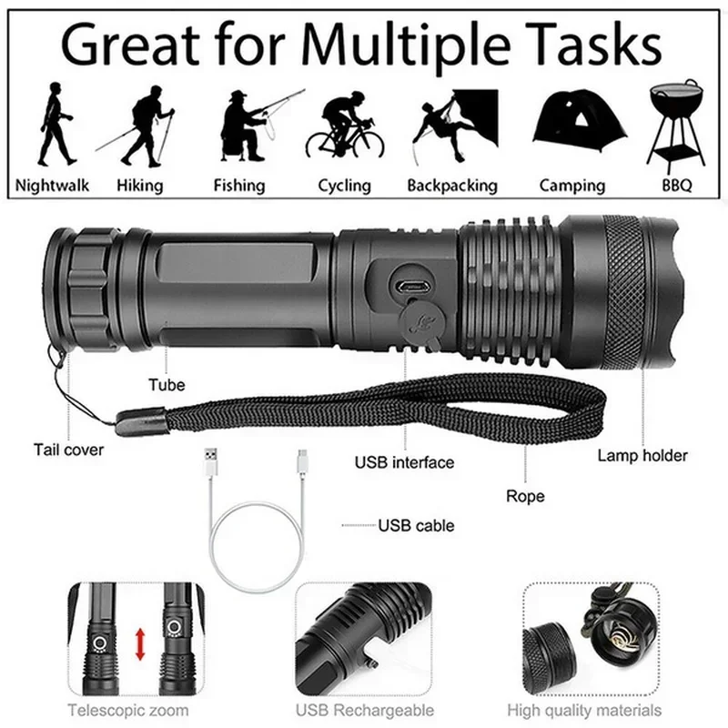 High Power XHP70 Led Flashligh - Outdoor Adventure Trips 评论和价格