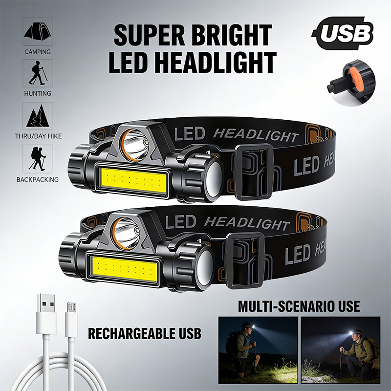 Super Bright LED Headlamp Rech - Headlamp Waterproof Rechargeable 评论和价格