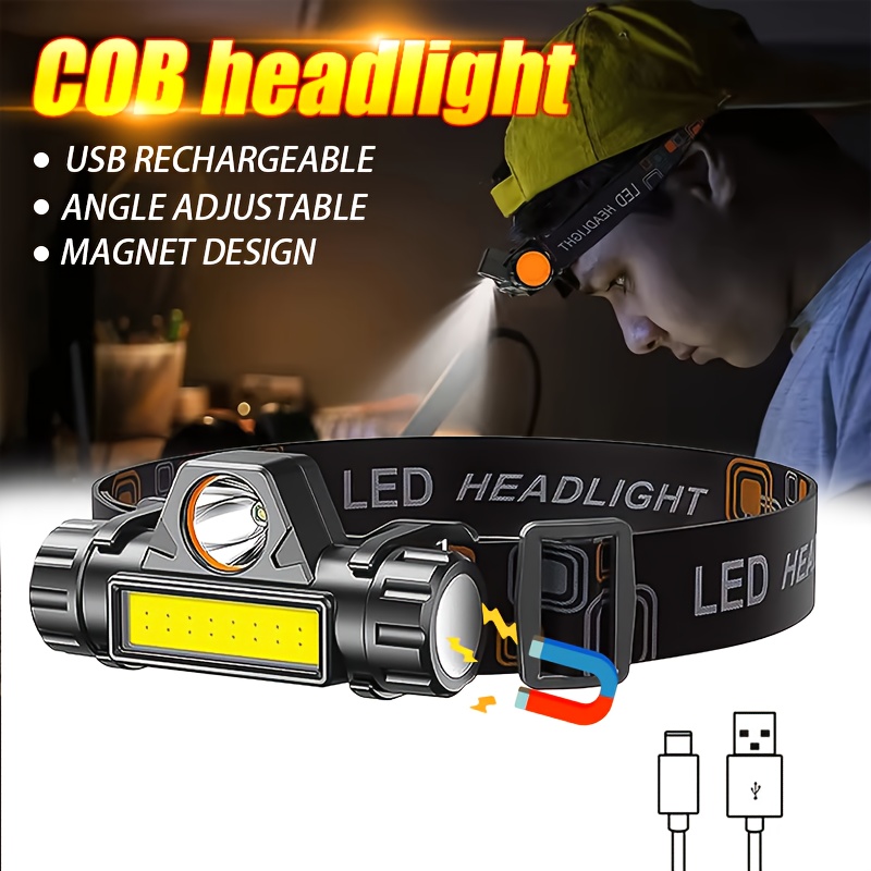 Super Bright Rechargeable COB  - Headlamp Waterproof Rechargeable 评论和价格
